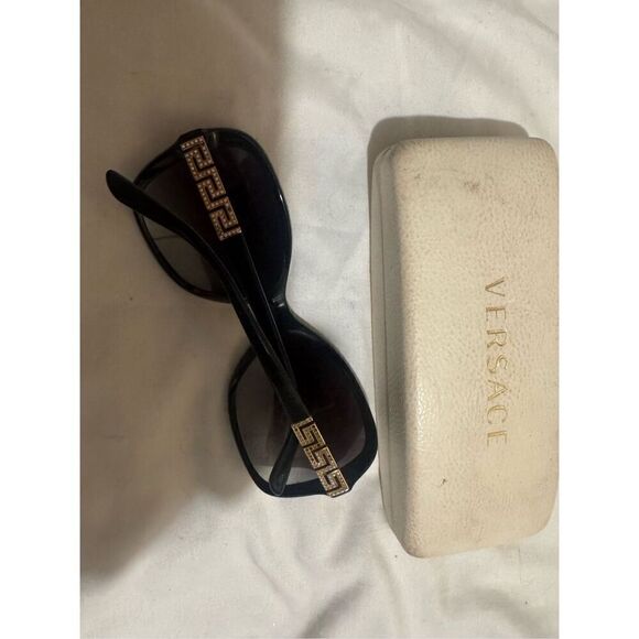 VERSACE Dioptric Sunglasses Black Gold Frames Crystals Aviator Square MOD3178-B main image 4